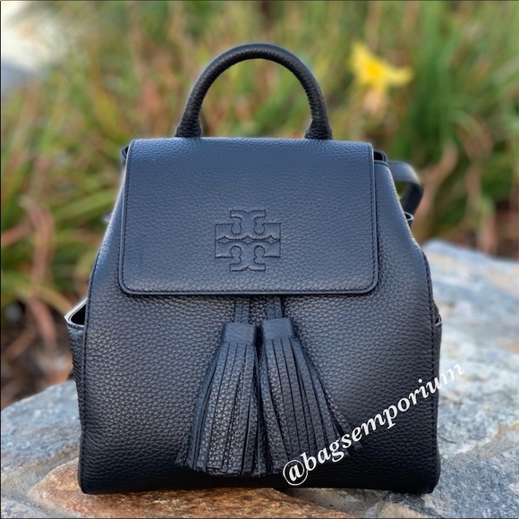 Tory Burch Thea Black Leather Mini Backback - Picture 2 of 8